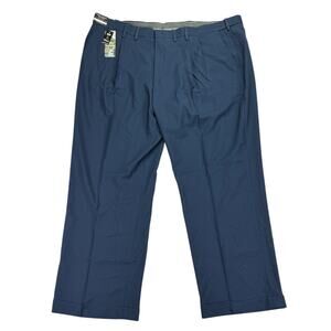 Haggar Mens Big & Tall Premium Comfort Classic Fit Cuffed Pants Dark Blue 46x30